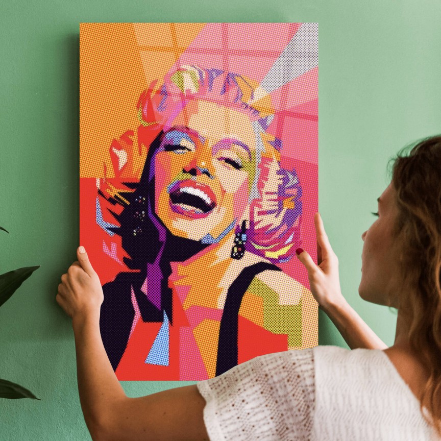 Acrylglasbild Abstaktes Portrait Marilyn Hochformat