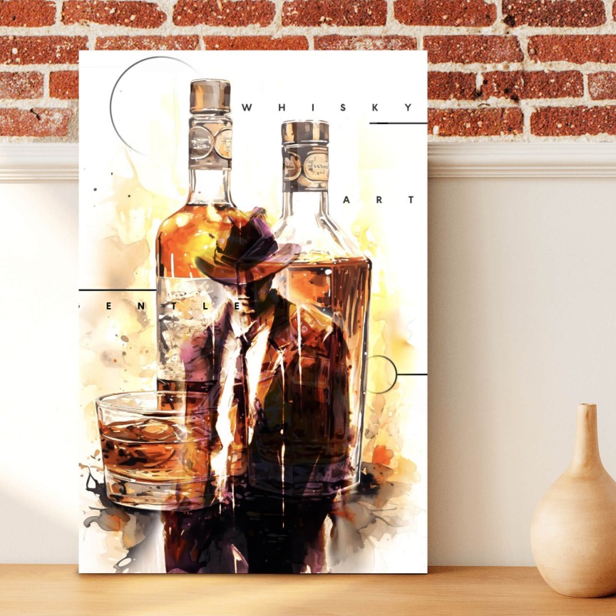 Acrylglasbild Abstrakte Whisky Flaschen Hochformat