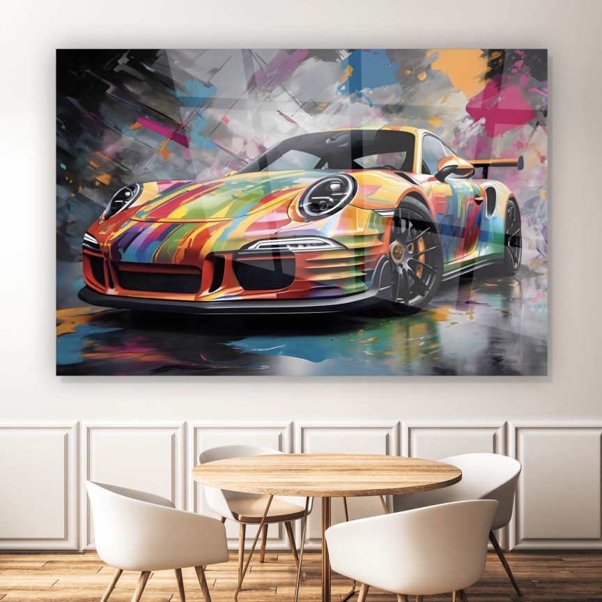 Acrylglasbild Abstrakter Luxus Sportwagen Querformat
