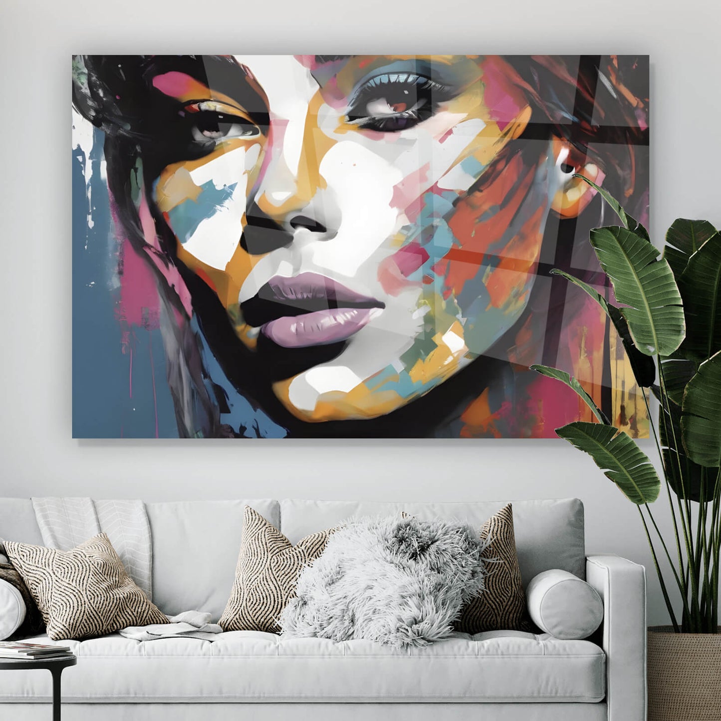 Acrylglasbild Abstraktes Frauengesicht Querformat