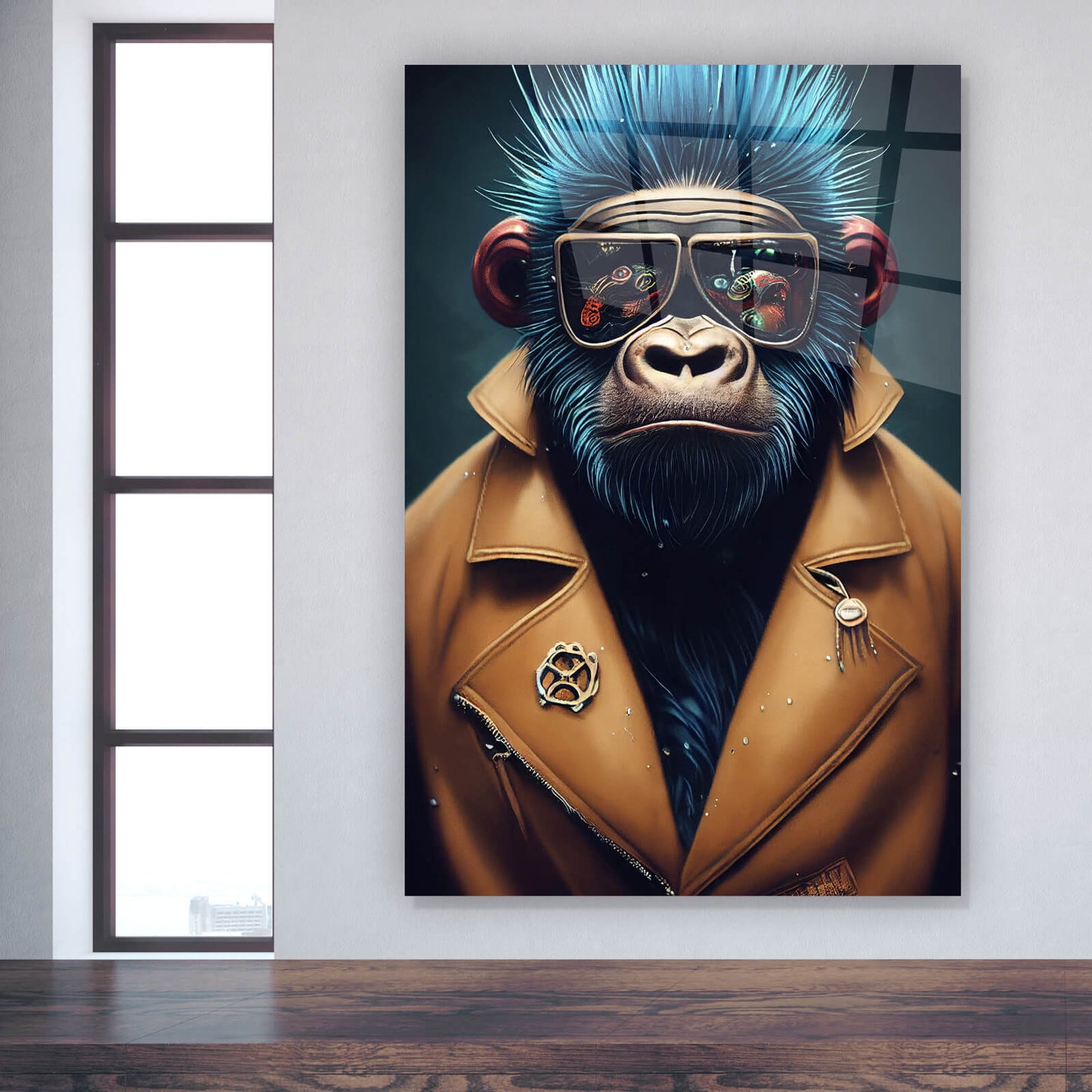 Acrylglasbild Affe Modern Art Hochformat