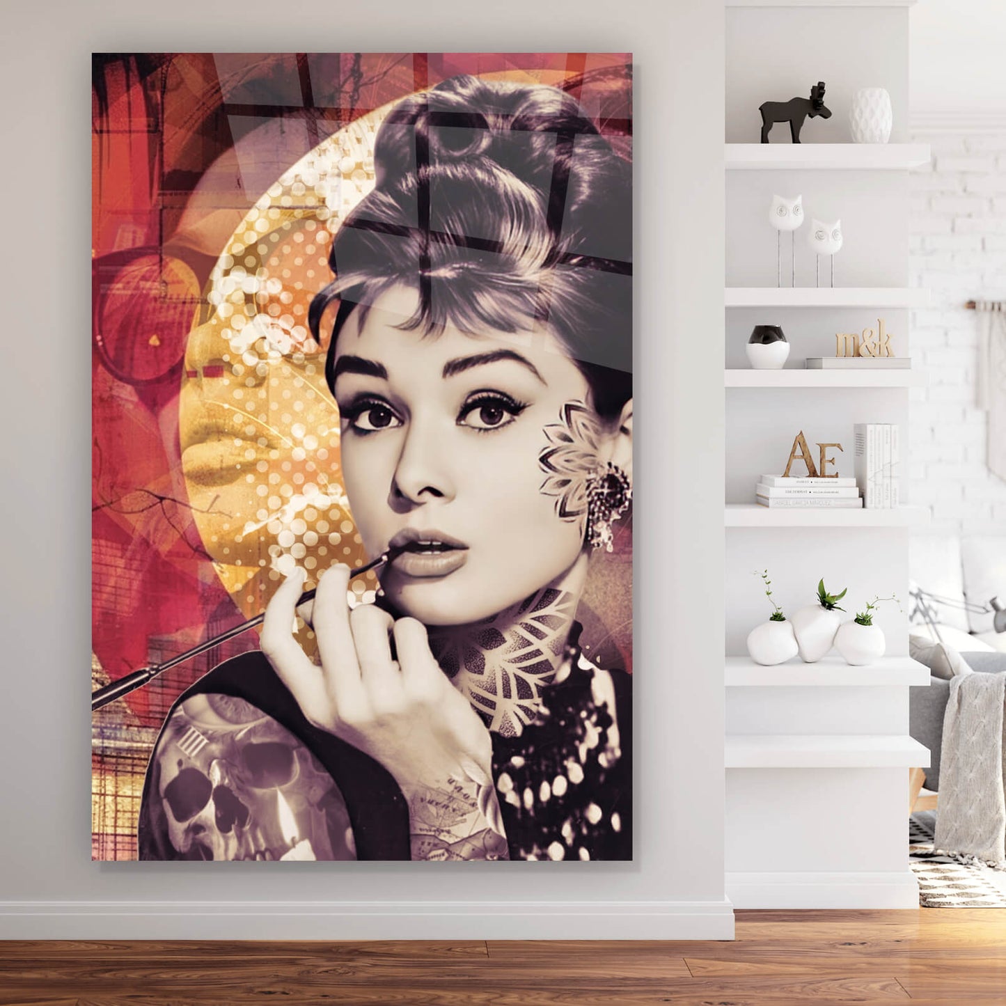 Acrylglasbild Audrey Hepburn Portrait Vintage Hochformat