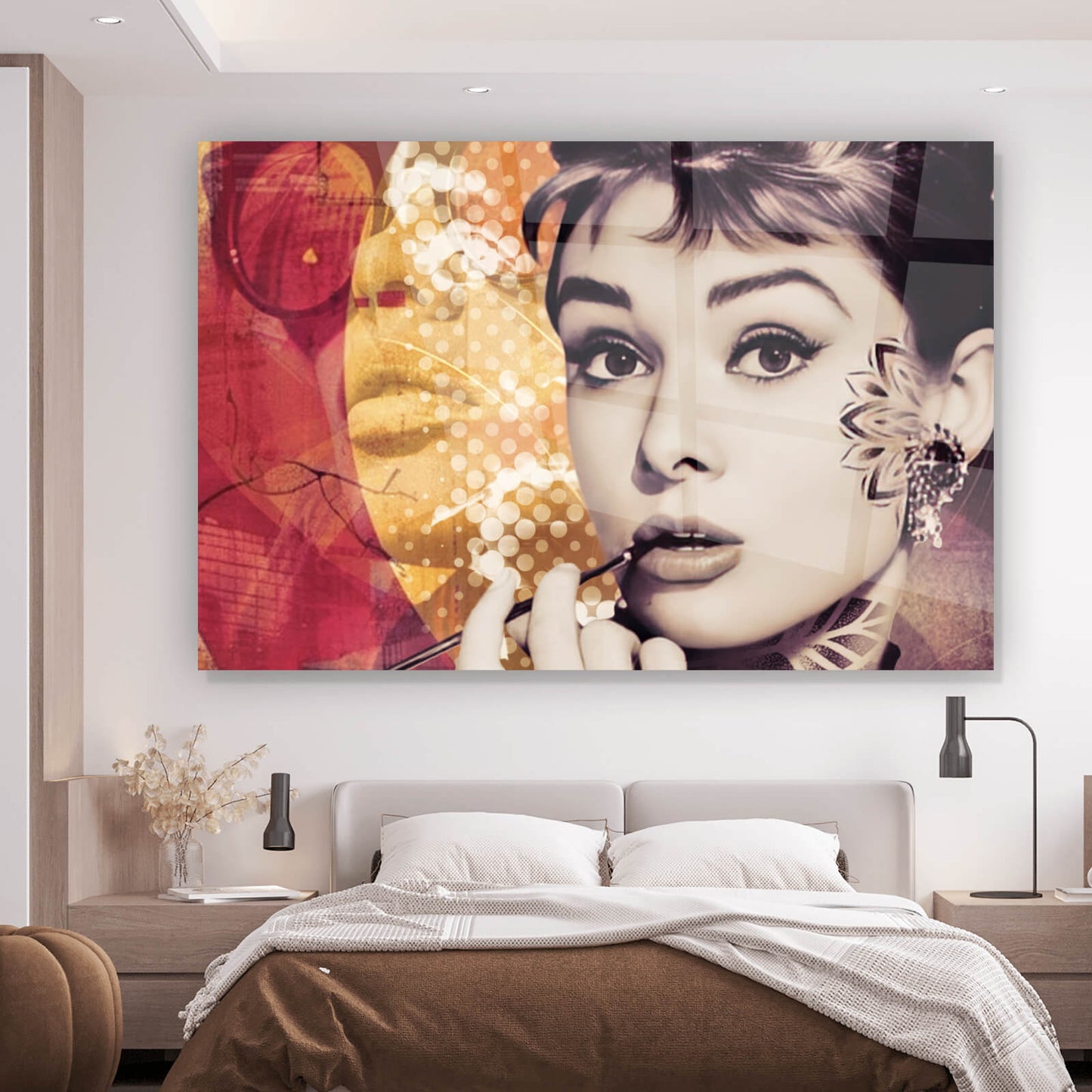 Acryliglasbild Audrey Hepburn Portrait Vintage Querformat