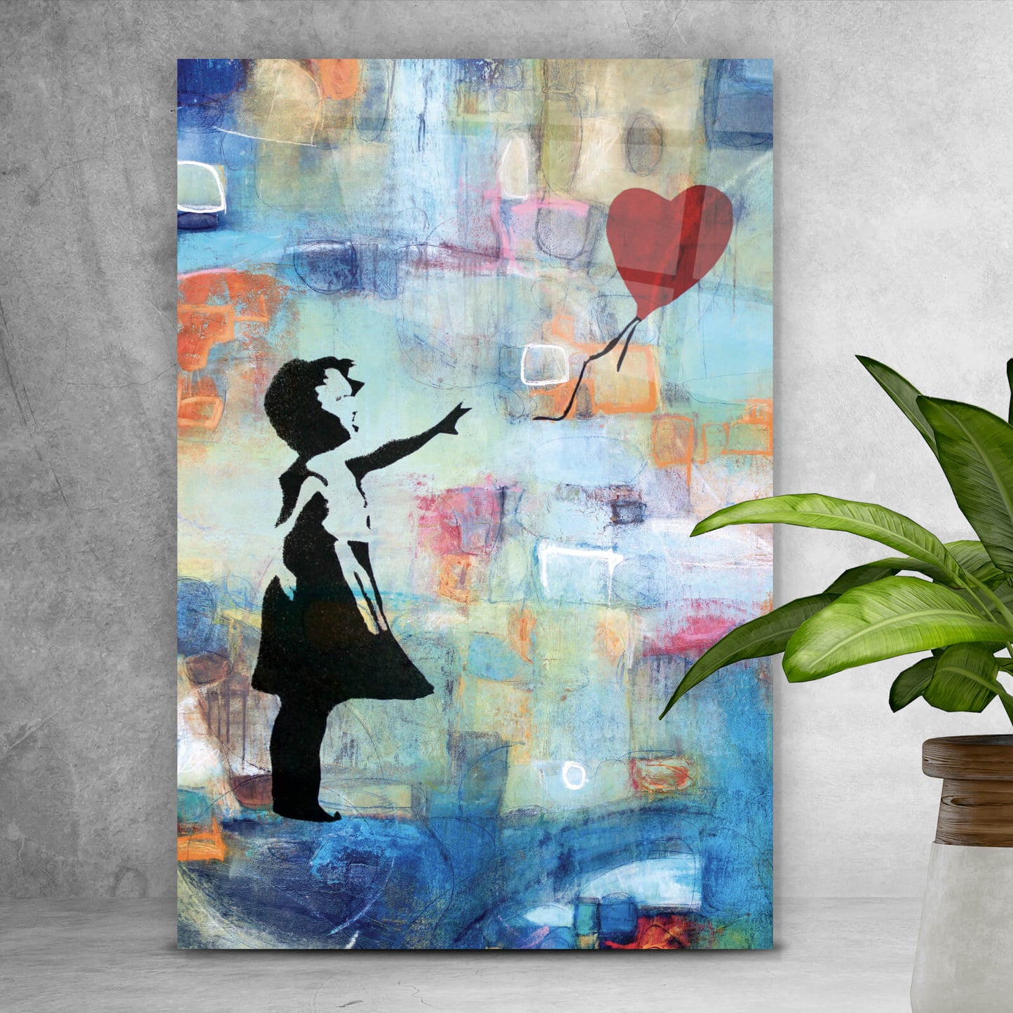 Acrylglasbild Banksy Abstract Ballon Girl Hochformat