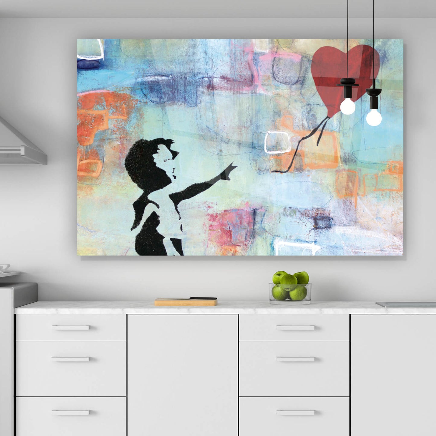 Acrylglasbild Banksy Abstract Ballon Girl Querformat
