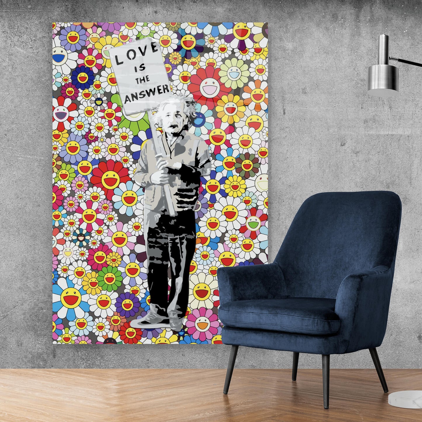 Acrylglasbild Banksy Love is the Answer Hochformat