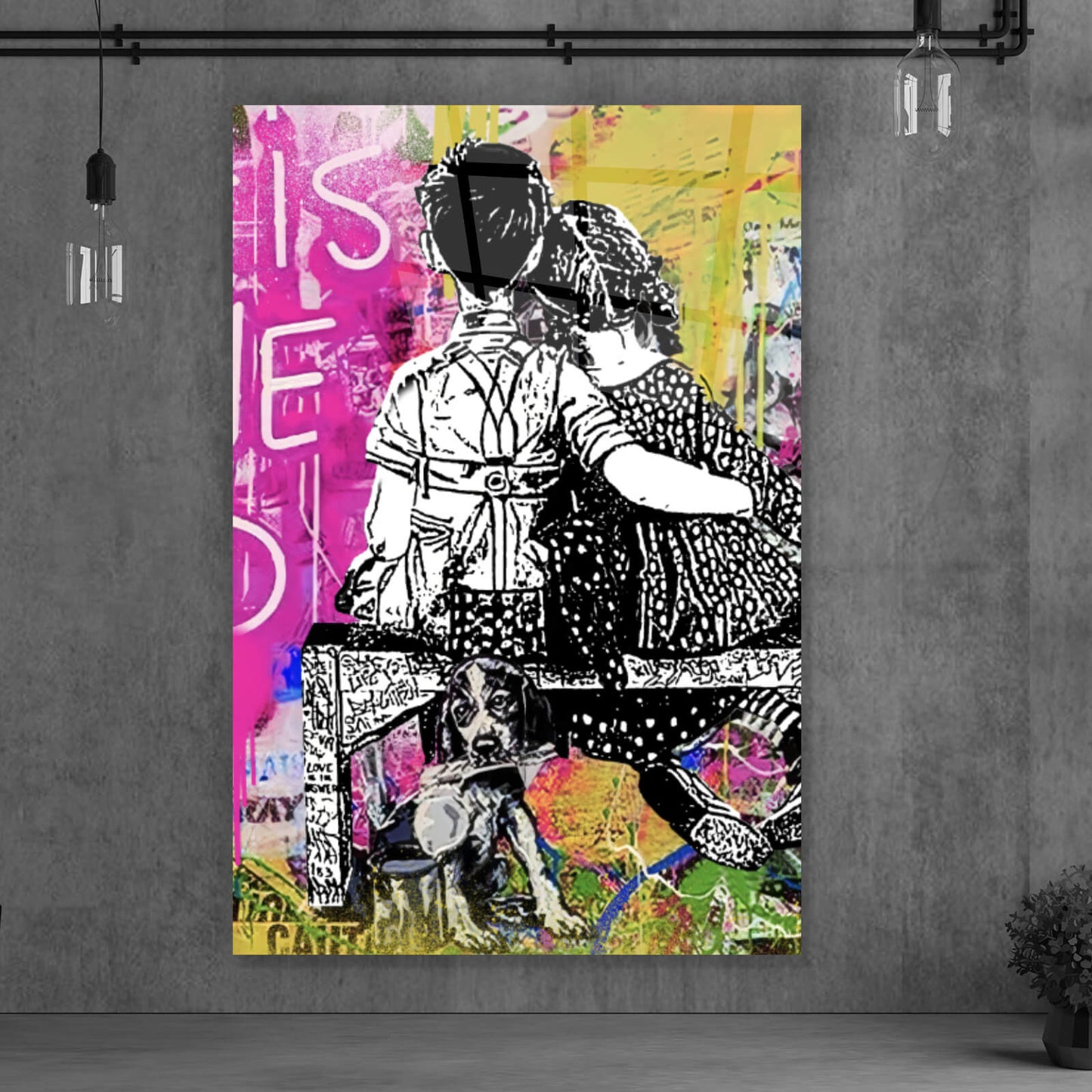Acrylglasbild Banksy Love ist Hochformat