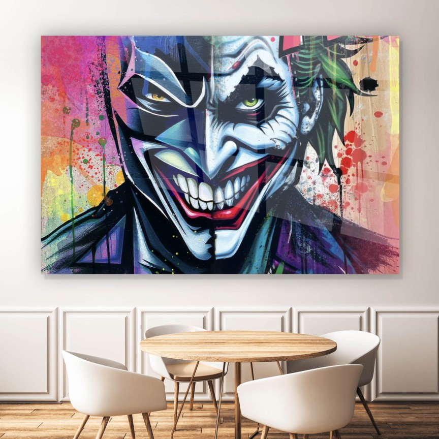Acrylglasbild Batjok buntes Pop Art Bild Querformat