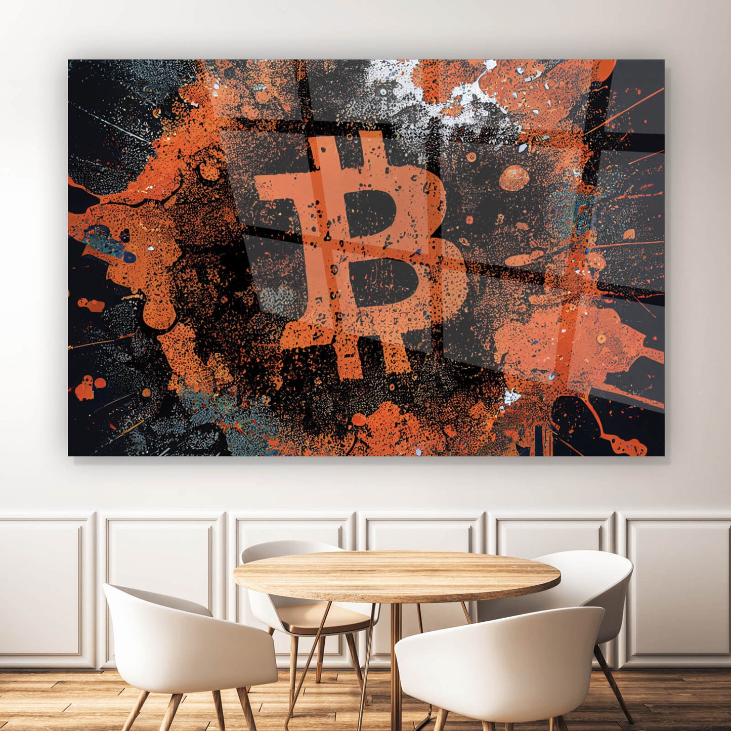 Acrylglasbild Bitcoin Pop Art Querformat