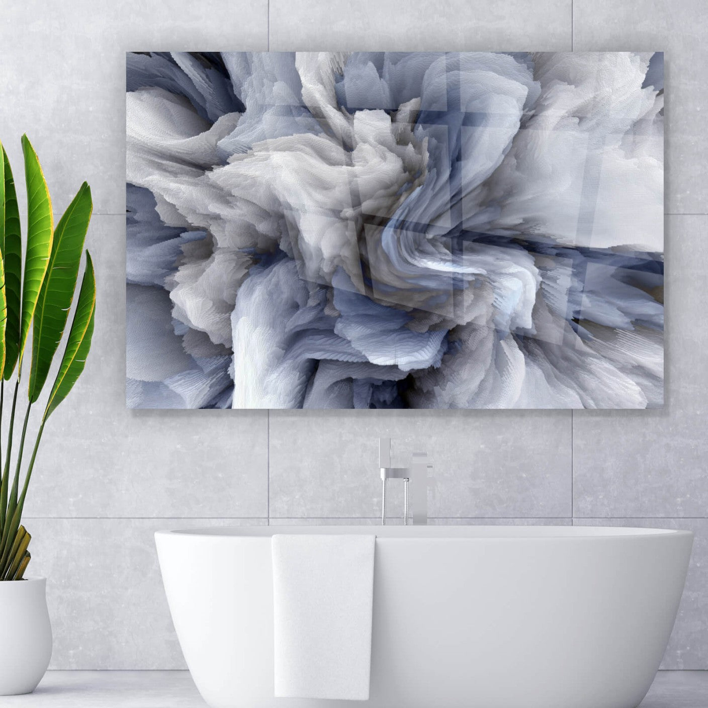 Acrylglasbild Blaugraue Struktur Optik Querformat