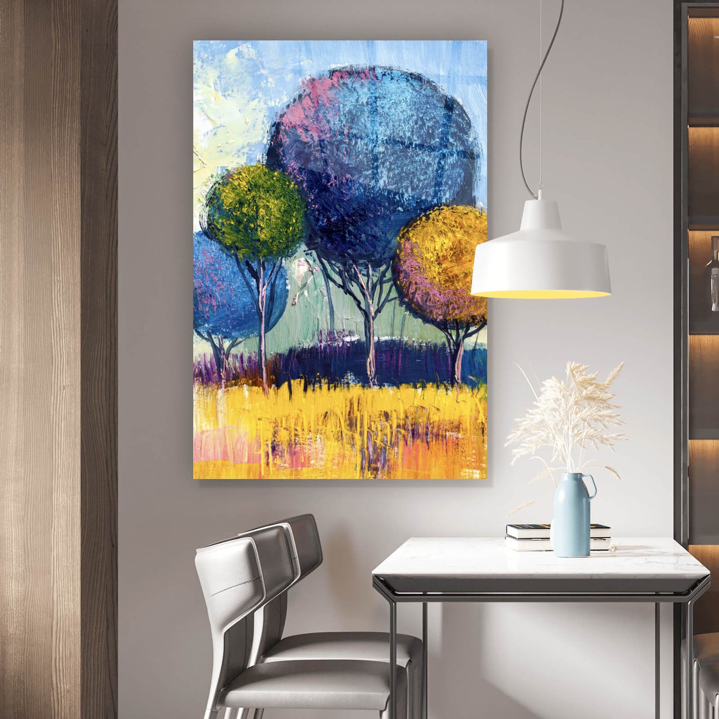 Acrylglasbild bunte Bäume Abstrakt Hochformat