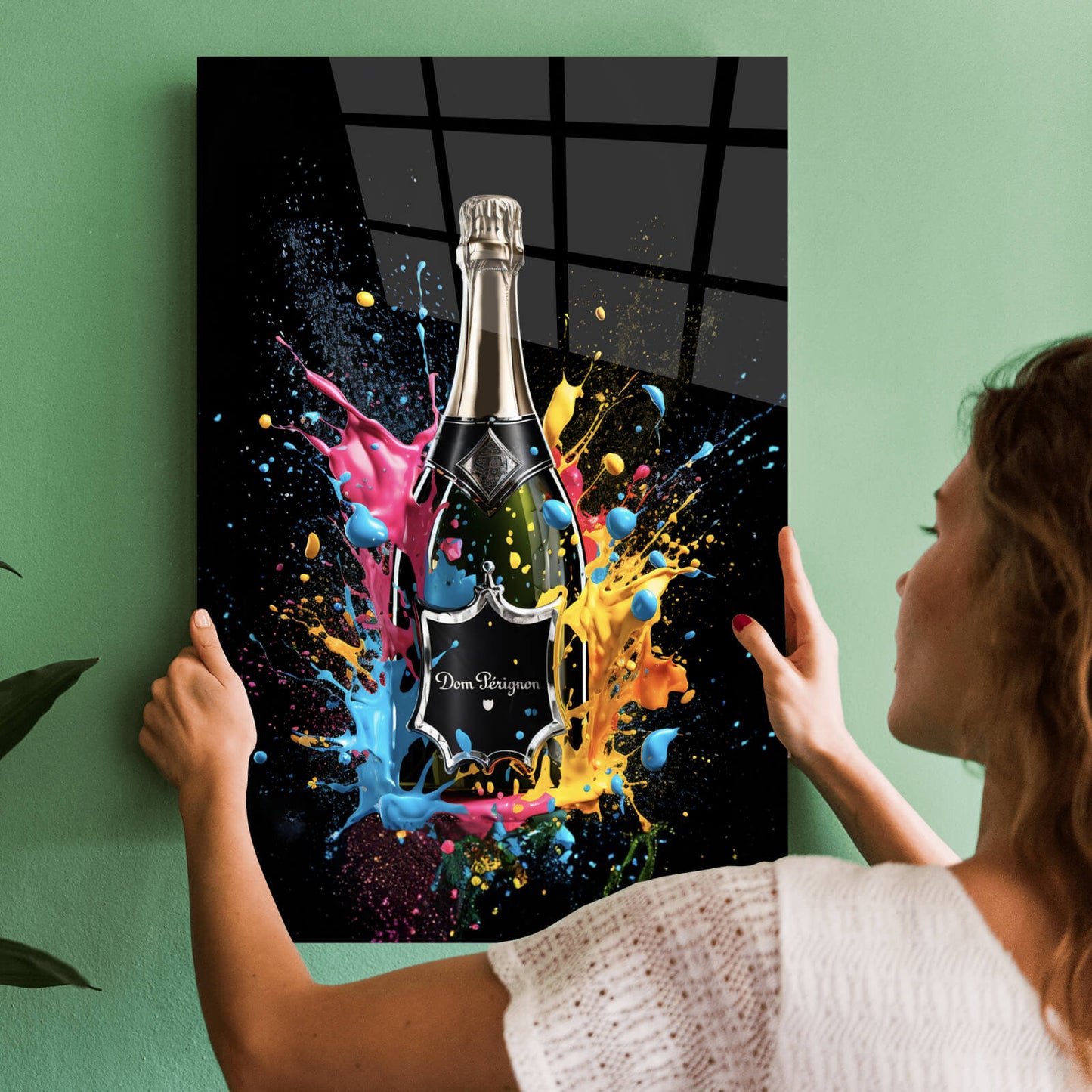 Acrylglasbild Champagner Flasche Hochformat