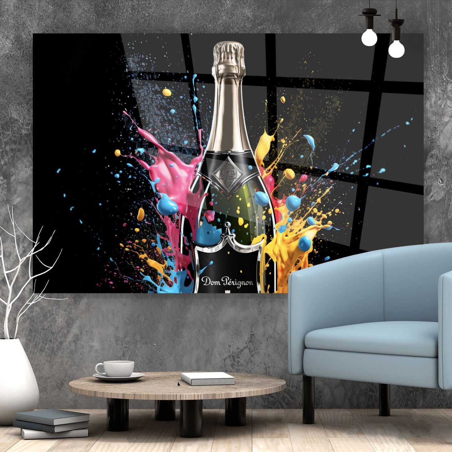 Acrylglasbild Champagner Flasche Querformat