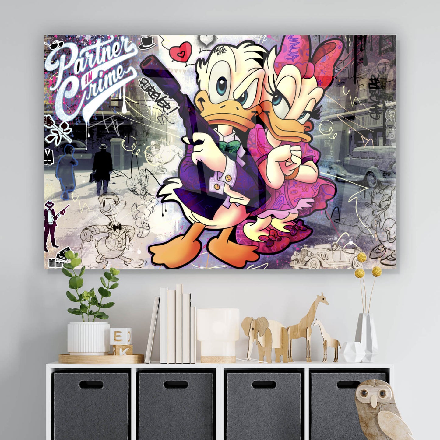 Acrylglasbild Comic Collage Pop Art Querformat