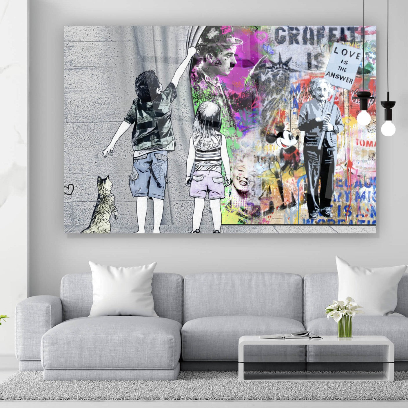 Acrylglasbild Comicfiguren Graffiti Stil Querformat