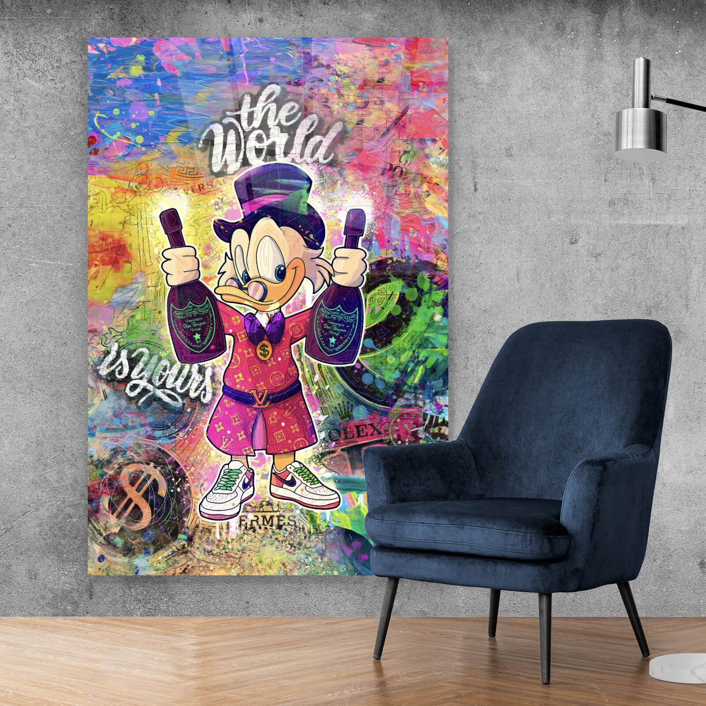Acrylglasbild Dagobert Pop Art Hochformat