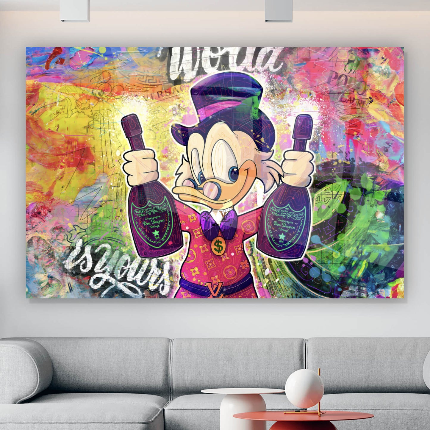 Acrylglasbild Dagobert Pop Art Querformat