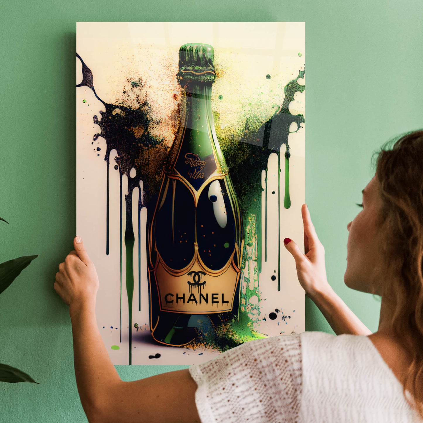 Acrylglasbild Designer Champagnerflasche Hochformat