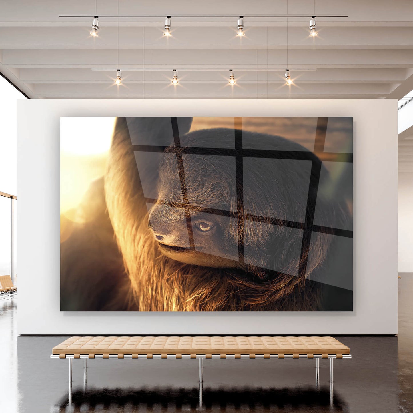 Acrylglasbild Faultier Digital Art Querformat