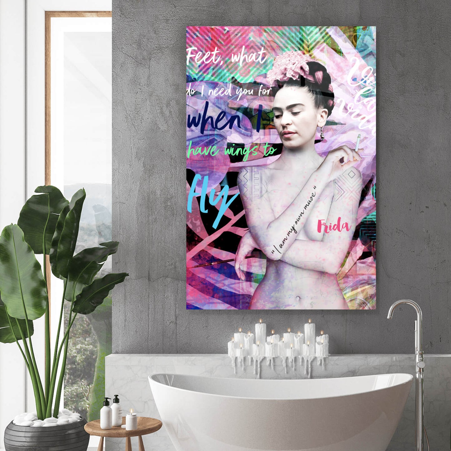 Acrylglasbild Frida Digital Art Hochformat