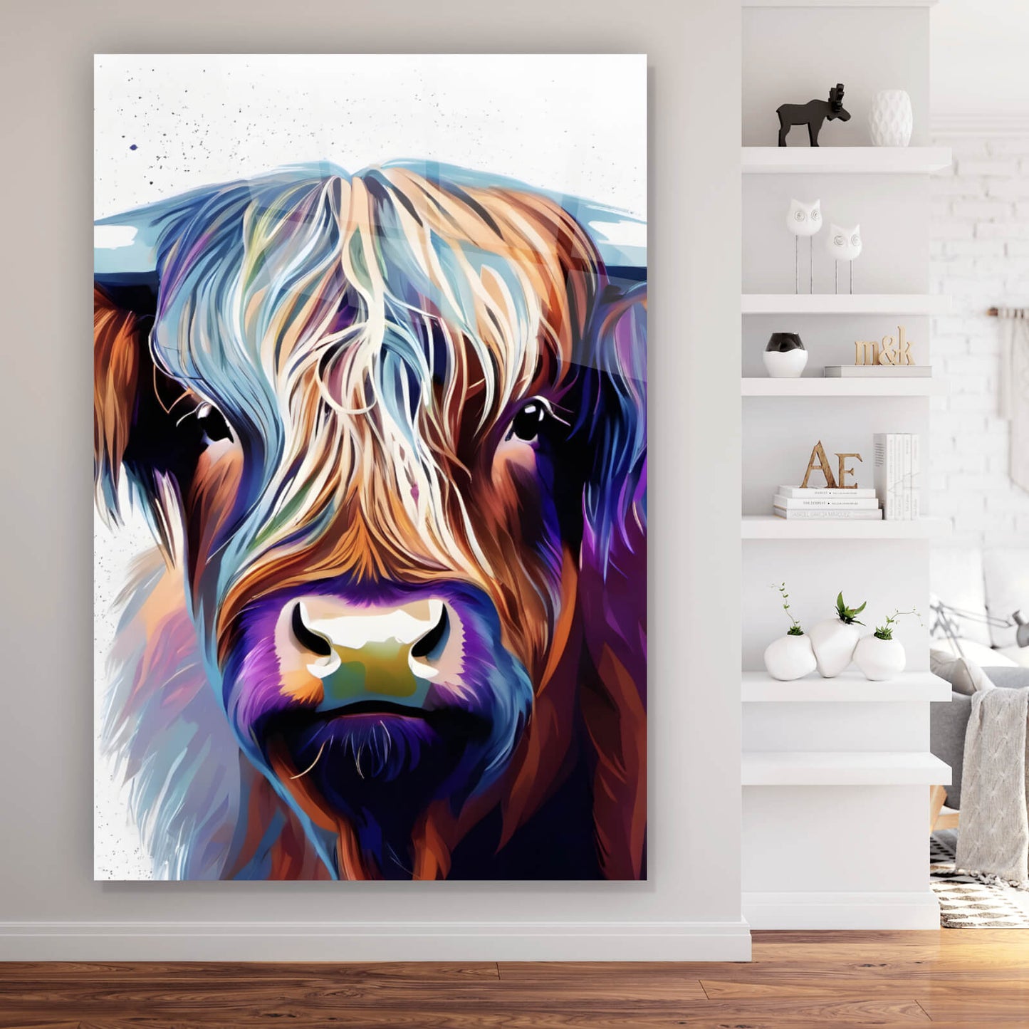 Acrylglasbild Highland Rind Modern Art Hochformat