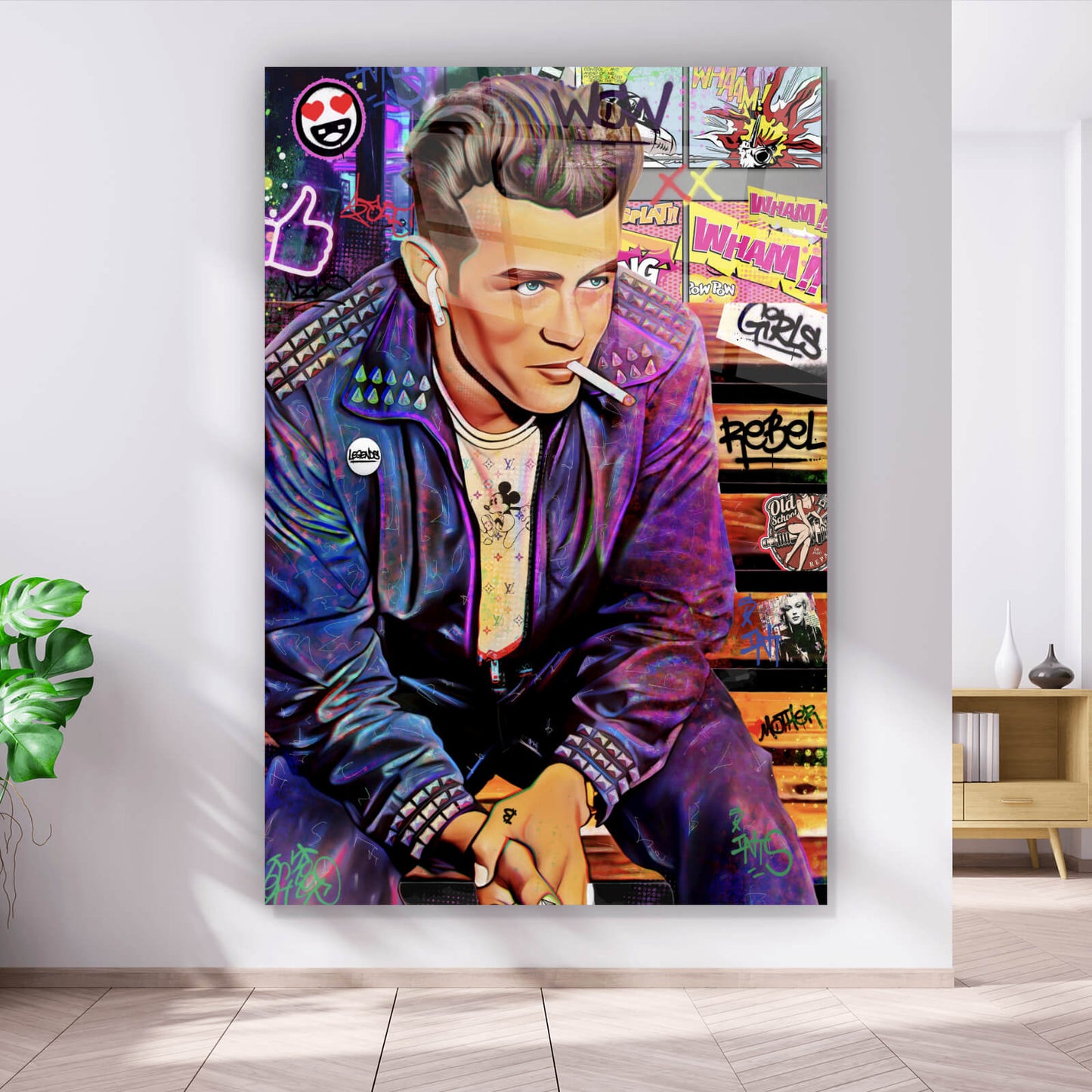 Acrylglasbild James Pop Art Hochformat