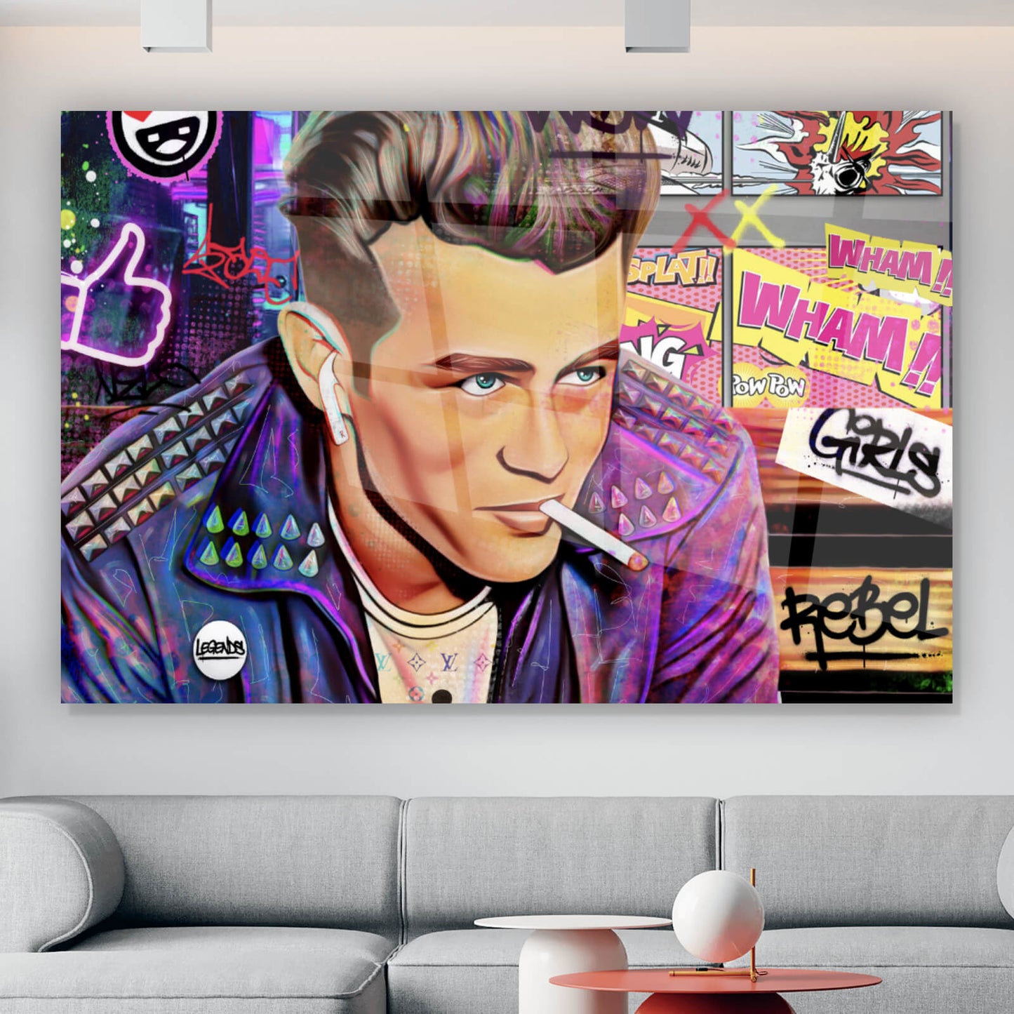 Acrylglasbild James Pop Art Querformat