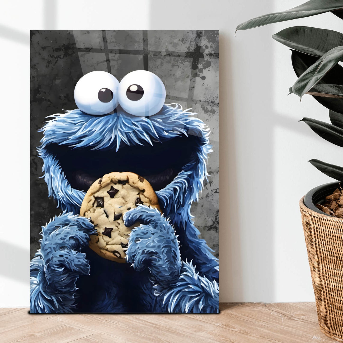 Acrylglasbild Keksmonster Hochformat