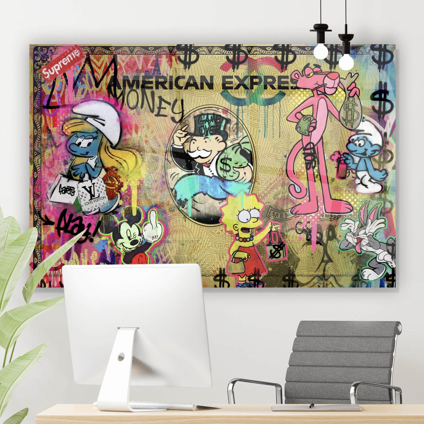 Acrylglasbild Kreditkarte Comic Pop Art Querformat