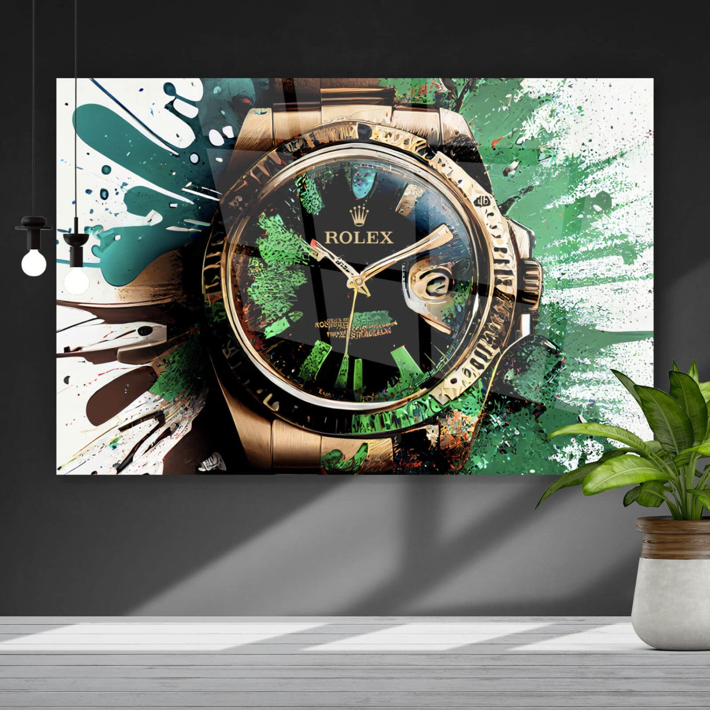 Acrylglasbild Luxusuhr in Pop Art Querformat