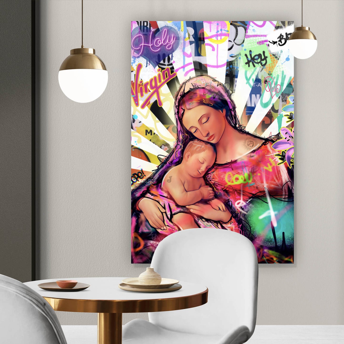 Acrylglasbild Madonna Pop Art Hochformat