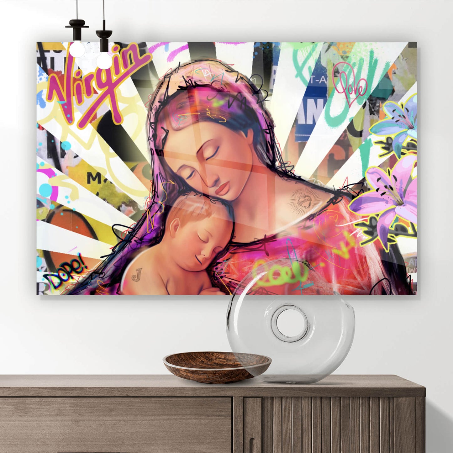 Acrylglasbild Madonna Pop Art Querformat