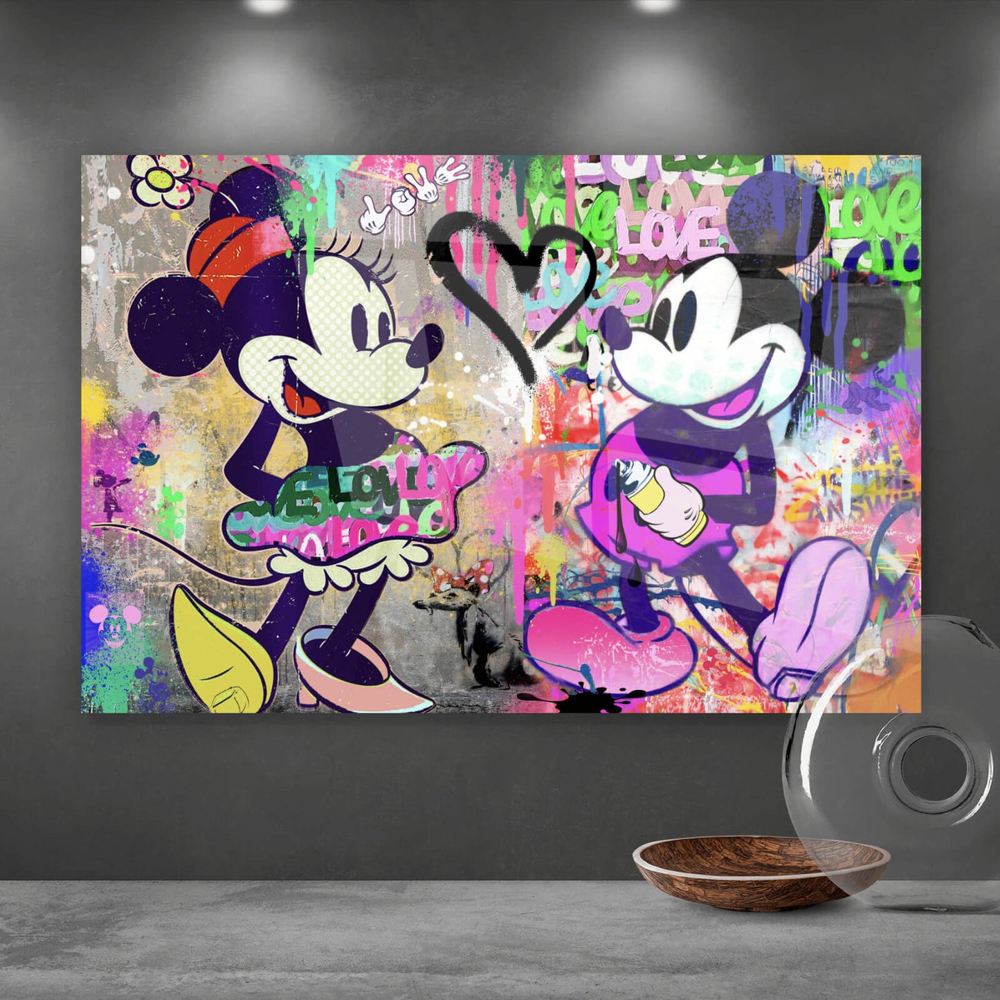 Acrylglasbild Micki und Mini Pop Art Querformat