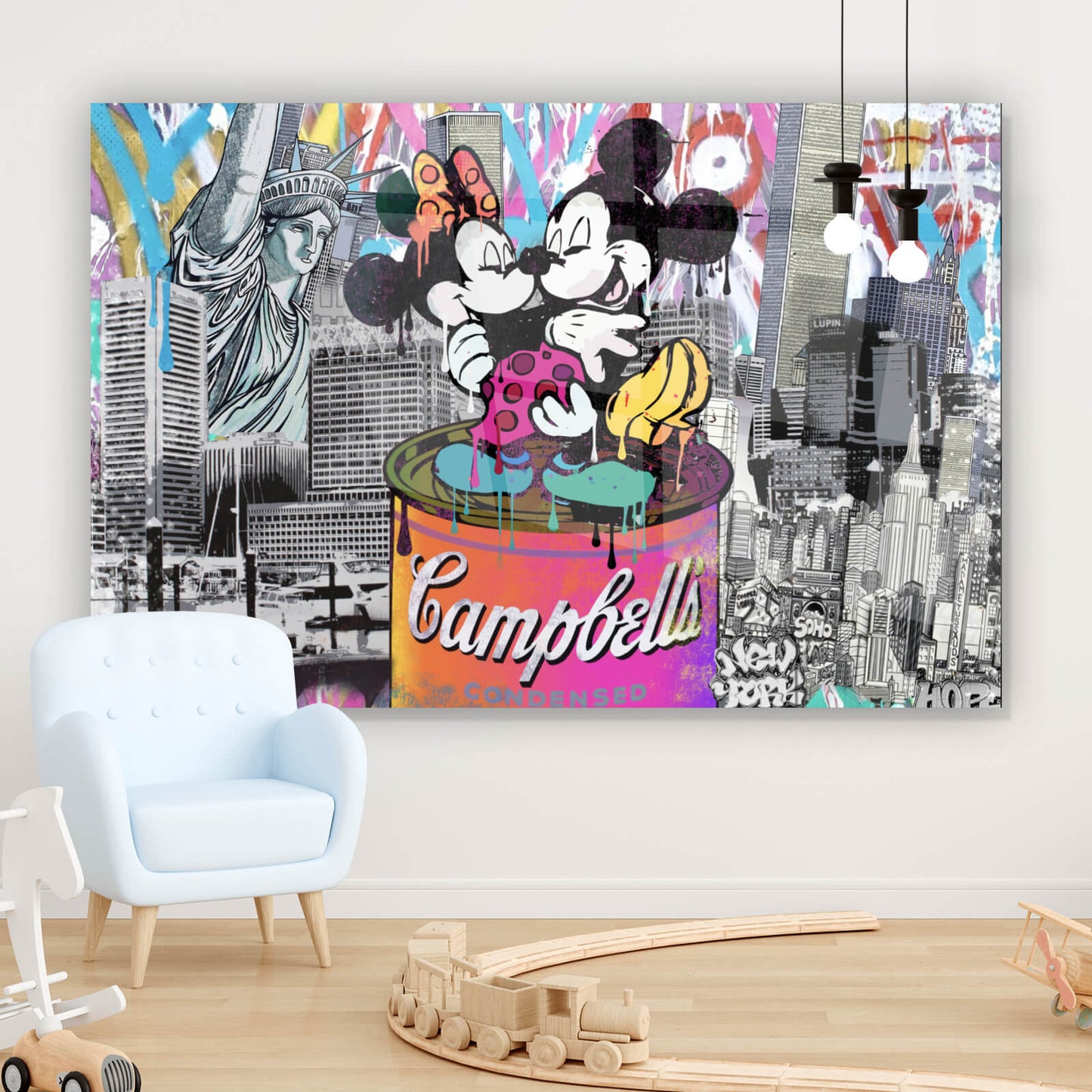 Acrylglasbild Micki und Mini PopArt Querformat