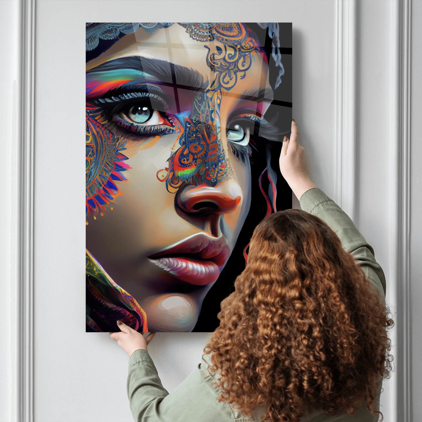 Acrylglasbild Orientalisches Frauenportrait Hochformat