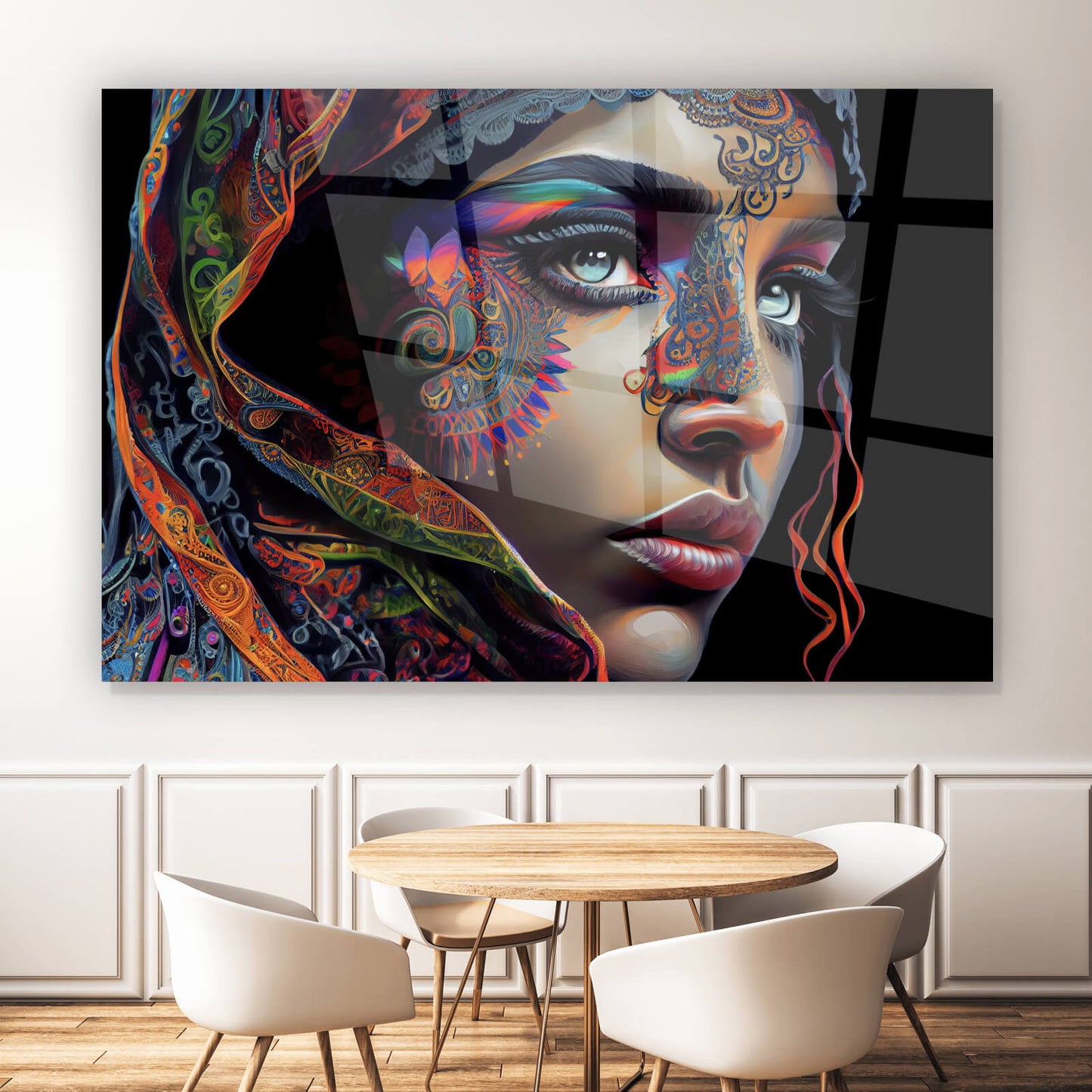 Acrylglasbild Orientalisches Frauenportrait Querformat