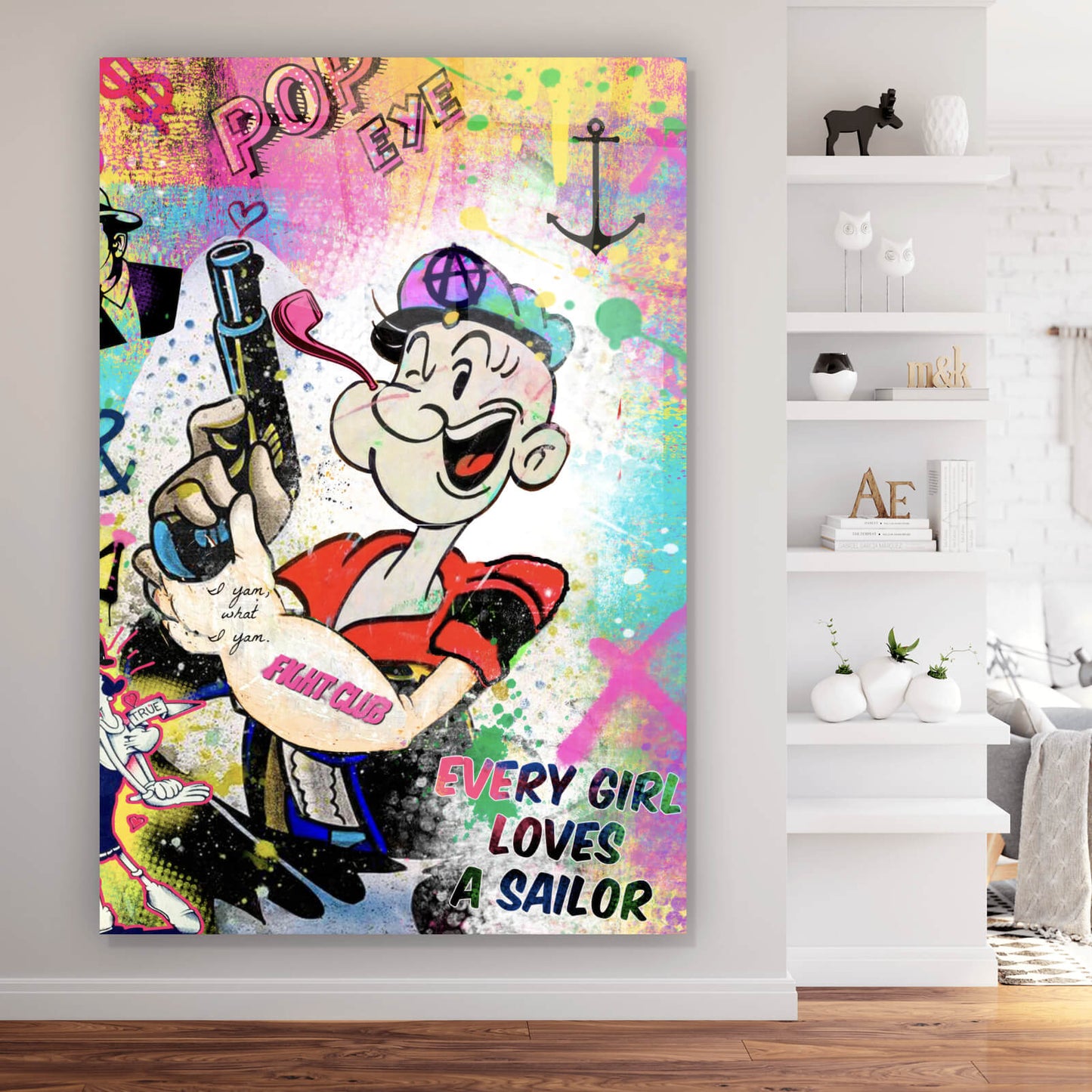 Acrylglasbild Popei Figur Pop Art Hochformat