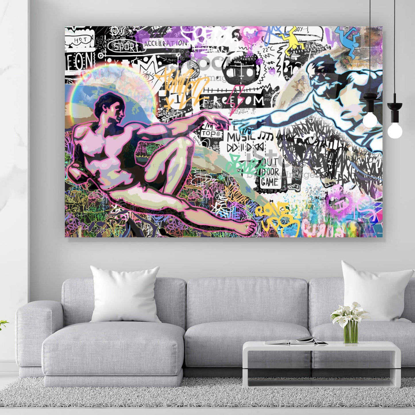 Acrylglasbild Schöpfung Popart Querformat