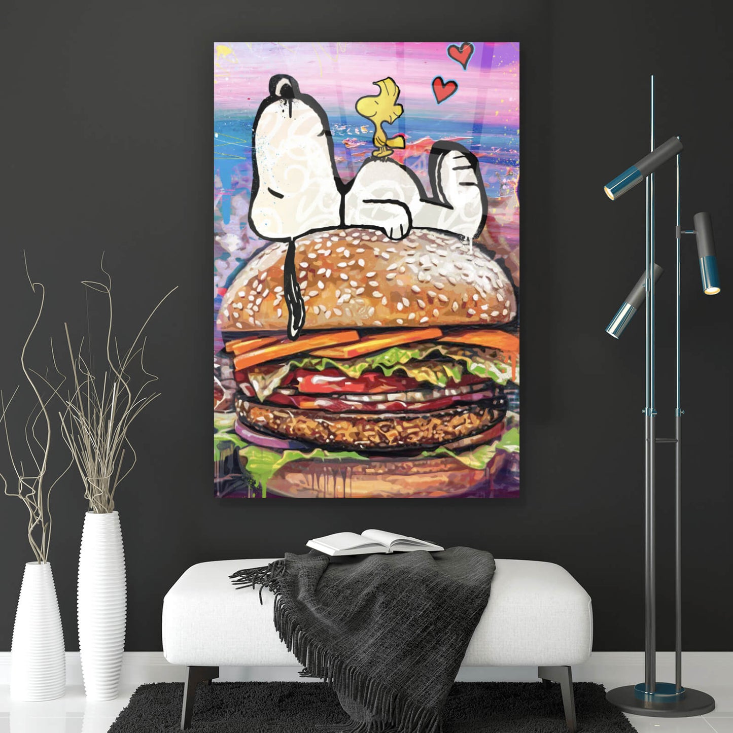 Acrylglasbild Snoopi Life is Good Pop Art Hochformat