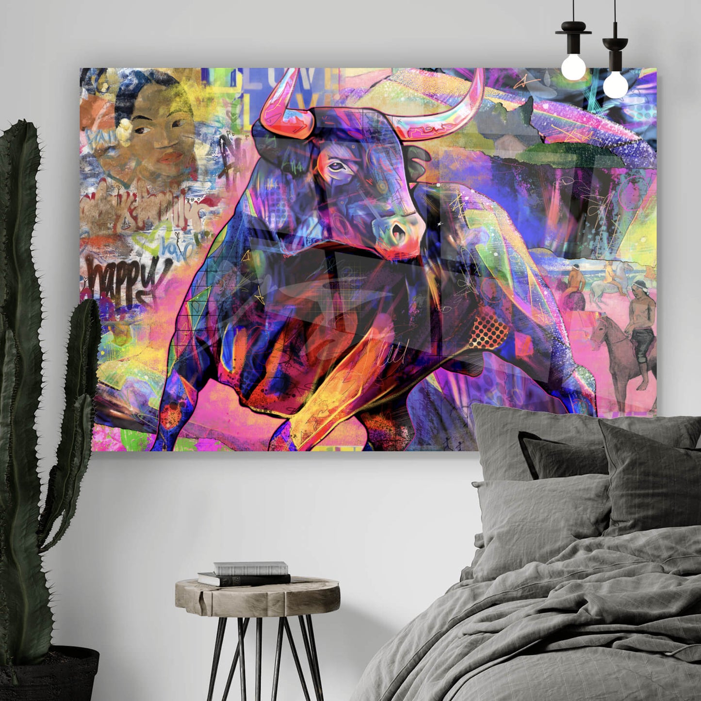 Acrylglasbild Stier Abstrakt Querformat