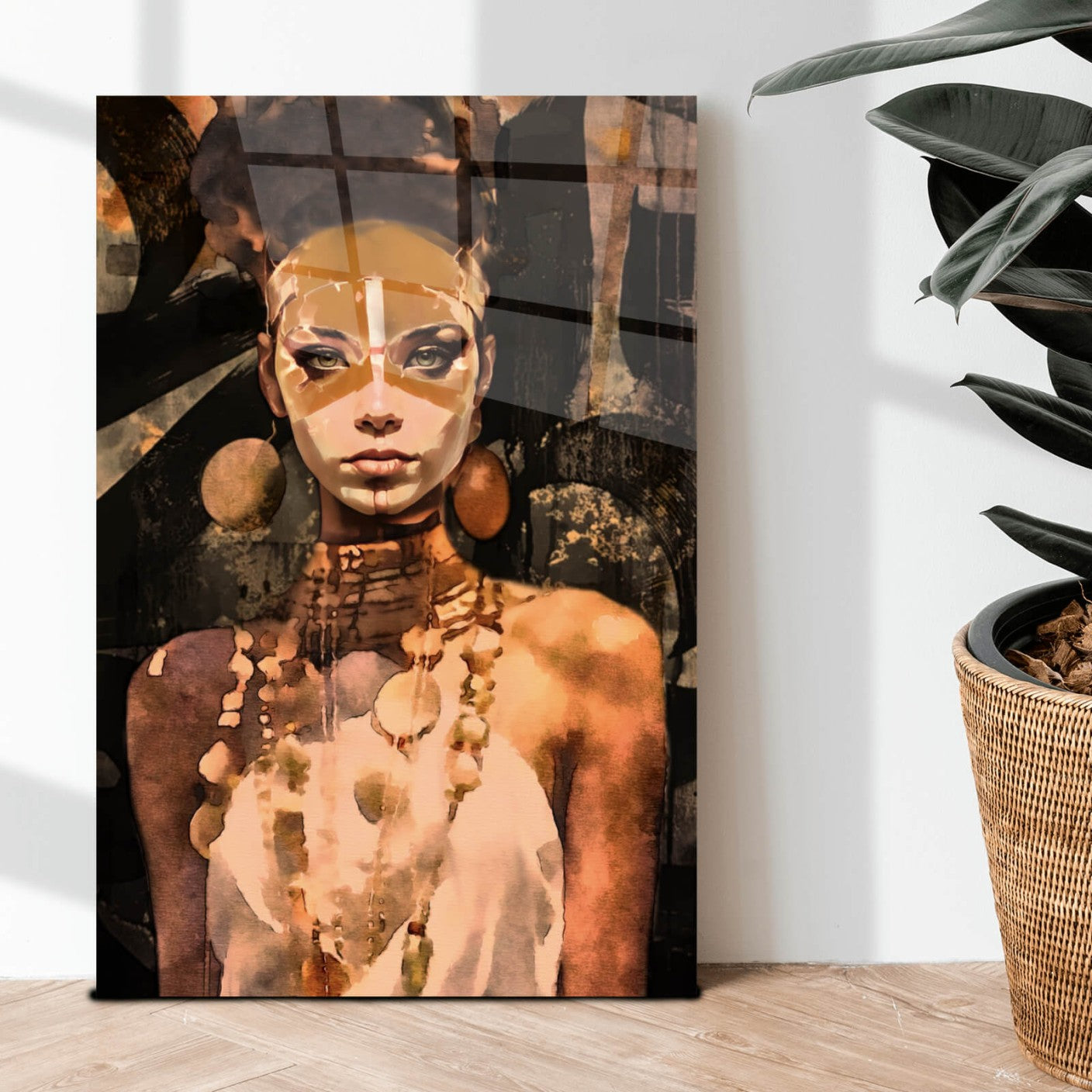 Acrylglasbild Südländische Schönheit Abstrakt Hochformat