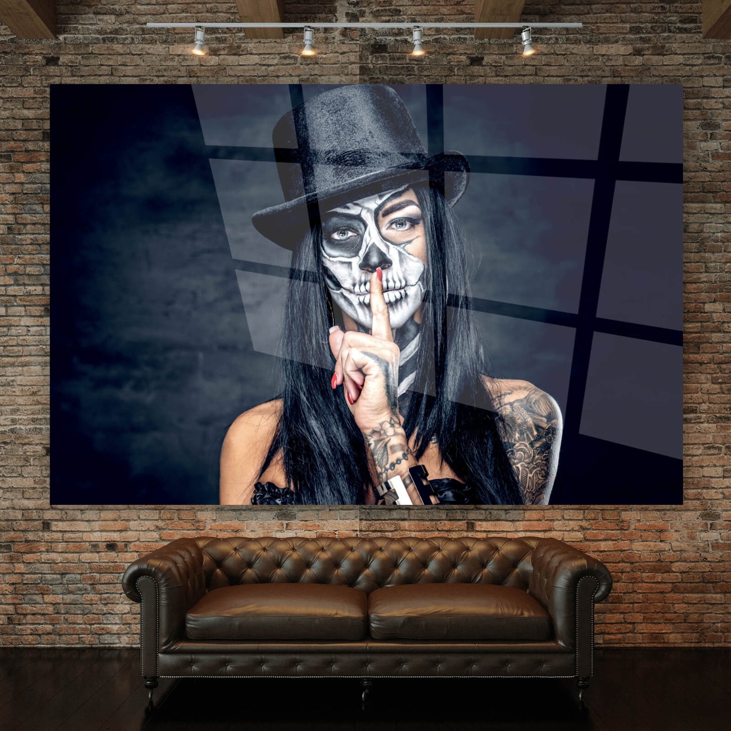 Acrylglasbild Tatto La Catrina Querformat