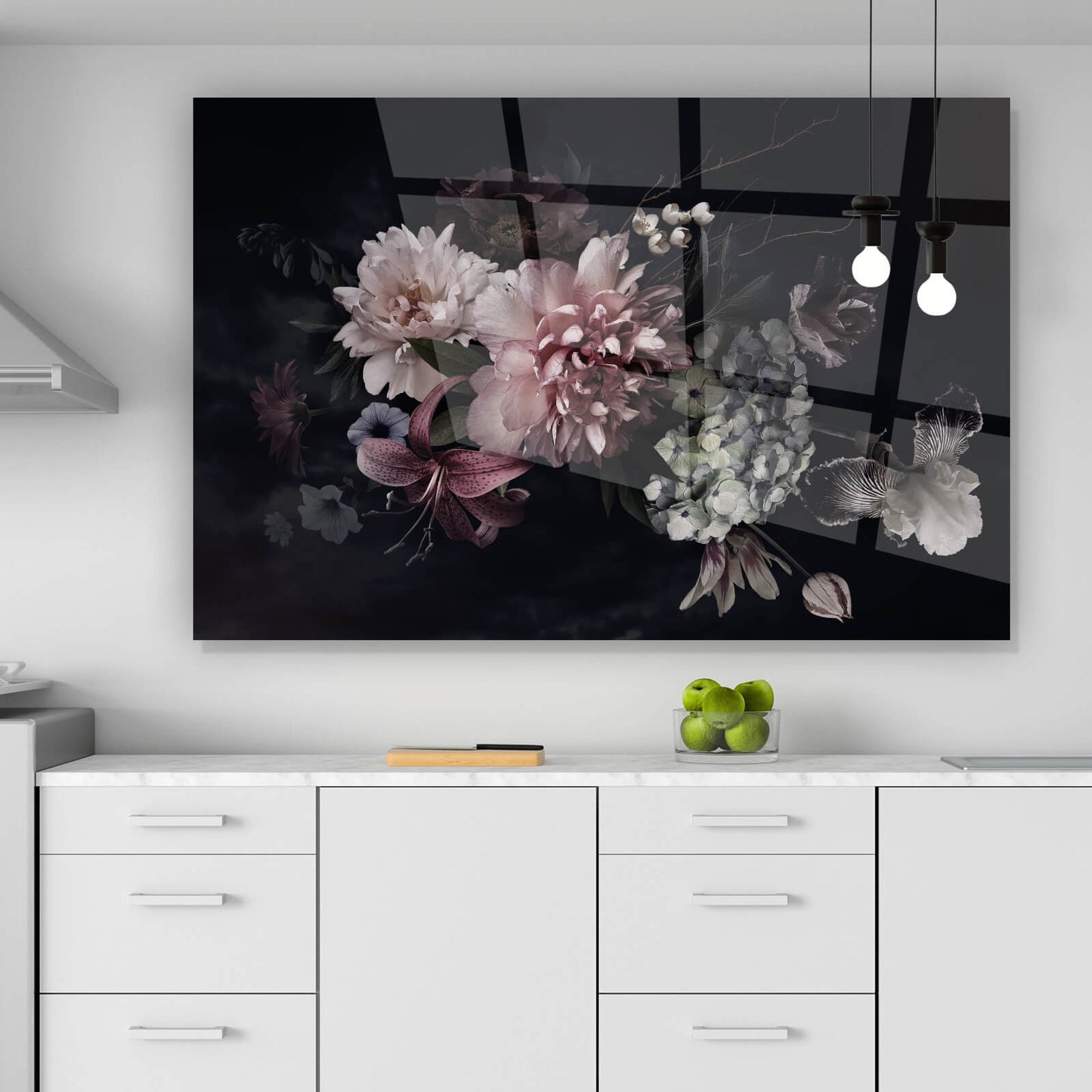 Acrylglasbild Vintage Blumen Querformat