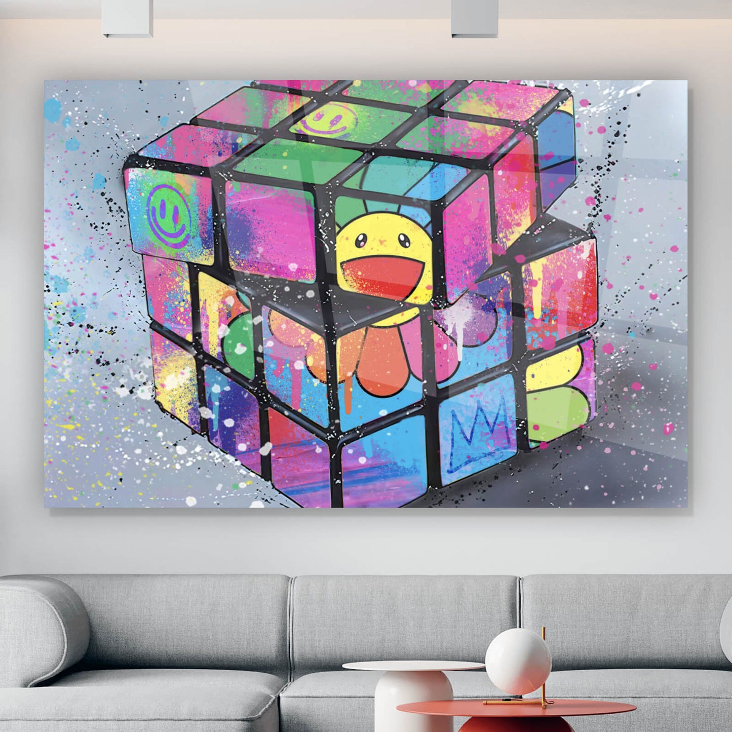 Acrylglasbild Zauberwürfel Bunt Querformat