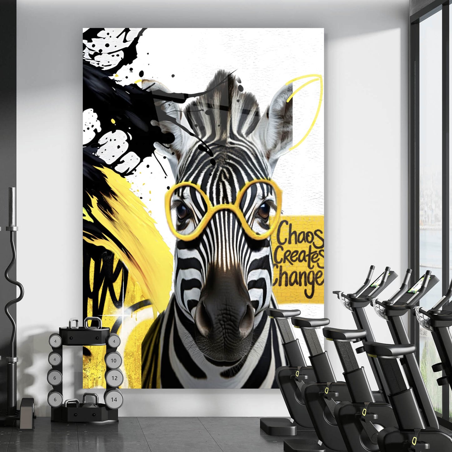 Acrylglasbild Zebra mit Brille Abstrakt Hochformat