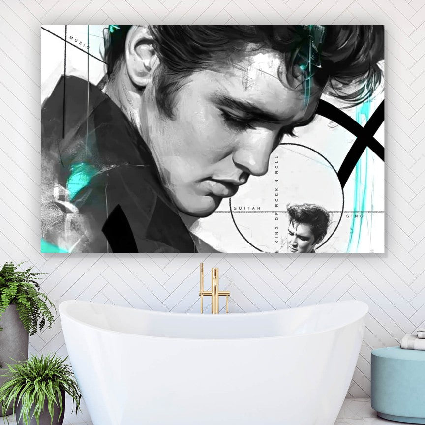 Leinwandbild Abstraktes Portrait Elvis Querformat