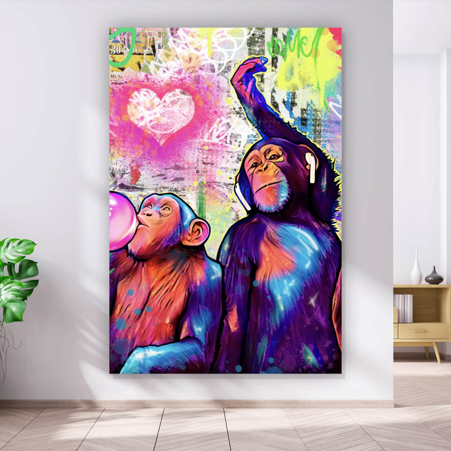 Leinwandbild Affen Popart Hochformat