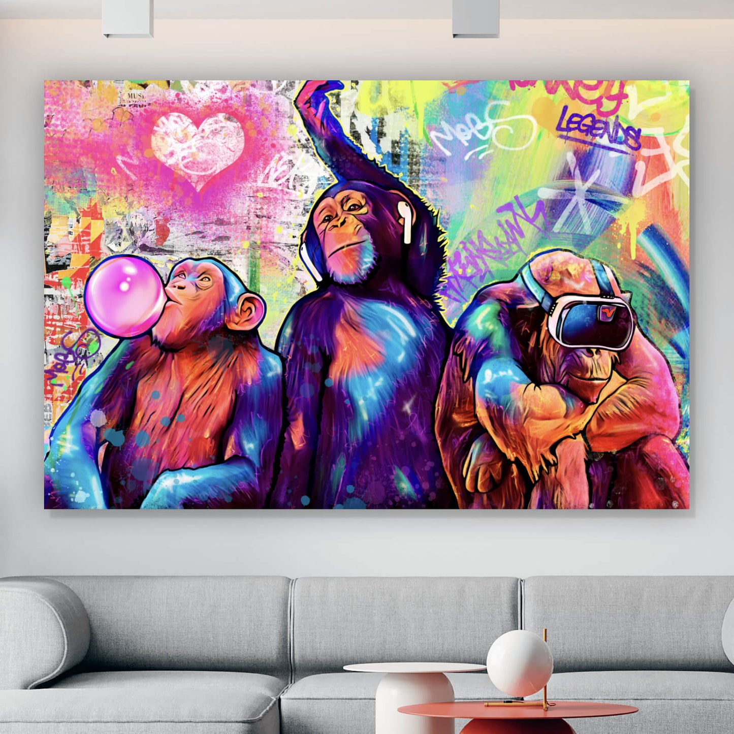 Leinwandbild Affen Popart Querformat