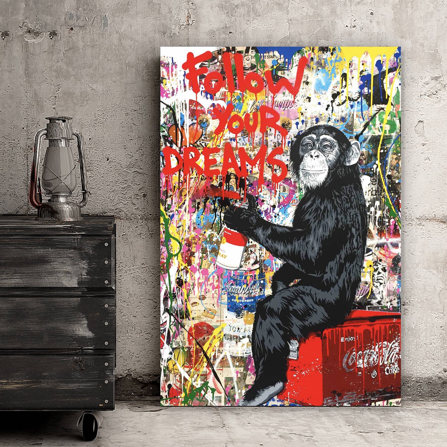 Leinwandbild Banksy Follow your Dreams Hochformat