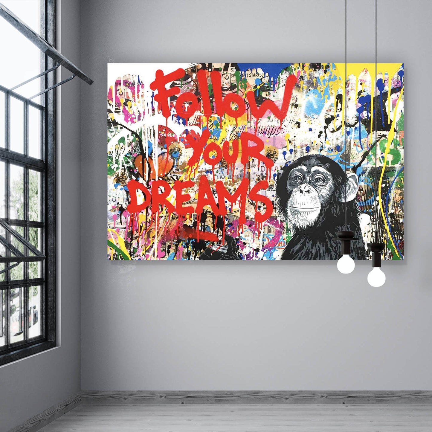 Leinwandbild Banksy Follow your Dreams Querformat